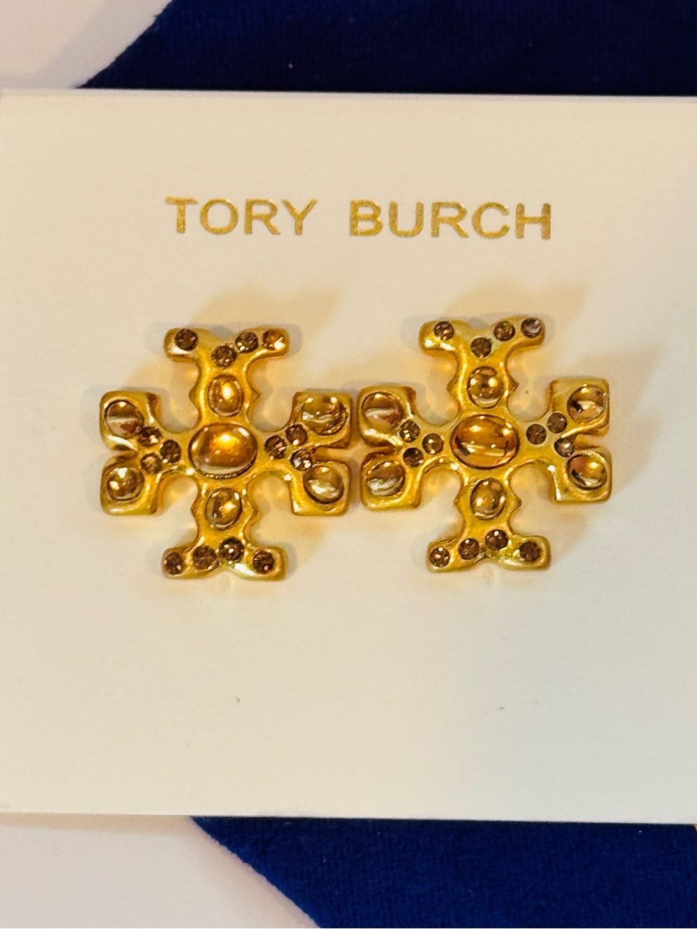 Tory Burch Kids Gold Logo Bubble Stud Earrings